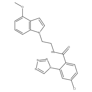 4-chloro-N-[2-(4-methoxy-1H-indol-1-yl)ethyl]-2-(1H-1,2,3,4-tetraazol-1-yl)benzamide结构式