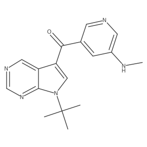 (7-tert-butyl-7H-pyrrolo[2,3-d]pyrimidin-5-yl)-(5-methylamino-pyridin-3-yl)-methanone结构式