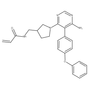 N-((1-(6-amino-5-(4-phenoxyphenyl)pyrimidin-4-yl)pyrrolidin-3-yl)methyl)acrylamide Structure