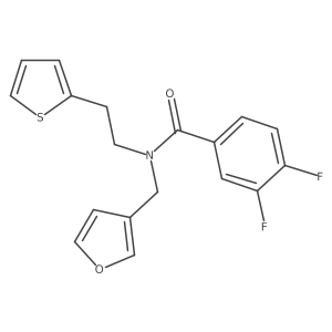 3,4-difluoro-N-(furan-3-ylmethyl)-N-(2-(thiophen-2-yl)ethyl)benzamide结构式