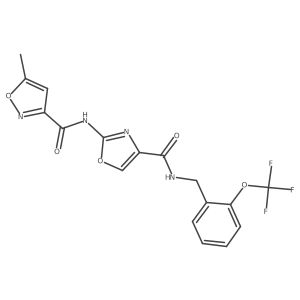 3-Isoxazolecarboxamide, 5-methyl-N-[4-[[[[2-(trifluoromethoxy)phenyl]methyl]amino]carbonyl]-2-oxazolyl]-结构式