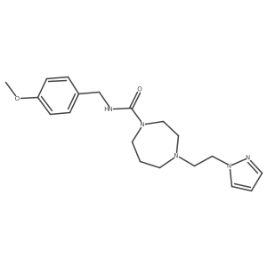 N-[(4-Methoxyphenyl)methyl]-4-(2-pyrazol-1-ylethyl)-1,4-diazepane-1-carboxamide Structure