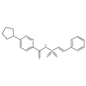 N-[(E)-2-Phenylethenyl]sulfonyl-6-pyrrolidin-1-ylpyridazine-3-carboxamide Structure