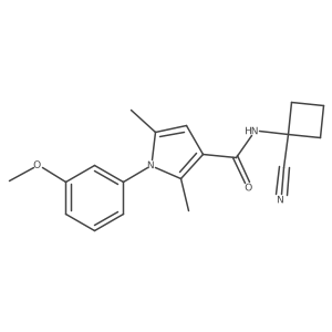 N-(1-cyanocyclobutyl)-1-(3-methoxyphenyl)-2,5-dimethyl-1H-pyrrole-3-carboxamide结构式