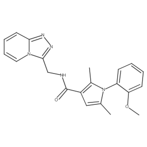 1-(2-methoxyphenyl)-2,5-dimethyl-N-([1,2,4]triazolo[4,3-a]pyridin-3-ylmethyl)-1H-pyrrole-3-carboxamide结构式