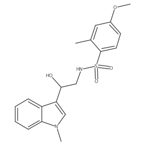 N-(2-hydroxy-2-(1-methyl-1H-indol-3-yl)ethyl)-4-methoxy-2-methylbenzenesulfonamide结构式