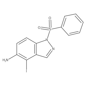 4-iodo-1-(phenylsulfonyl)-1H-indazol-5-amine Structure