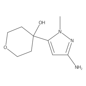 4-(5-Amino-2-methylpyrazol-3-yl)oxan-4-ol结构式