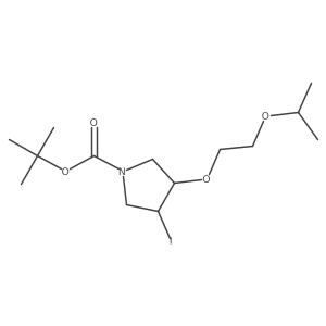 Tert-butyl 3-iodo-4-[2-(propan-2-yloxy)ethoxy]pyrrolidine-1-carboxylate结构式