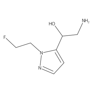 2-Amino-1-[2-(2-fluoroethyl)pyrazol-3-yl]ethanol结构式