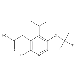 2-(2-Bromo-4-(difluoromethyl)-5-(trifluoromethoxy)pyridin-3-yl)acetic acid结构式