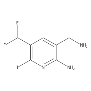 3-(Aminomethyl)-5-(difluoromethyl)-6-iodopyridin-2-amine Structure