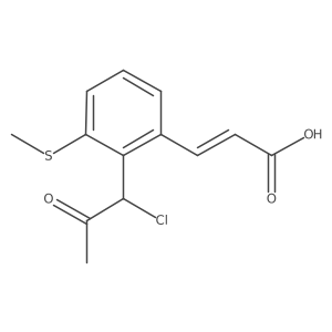 2-(1-Chloro-2-oxopropyl)-3-(methylthio)cinnamic acid Structure