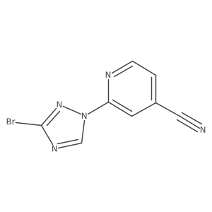 2-(3-bromo-1H-1,2,4-triazol-1-yl)pyridine-4-carbonitrile结构式