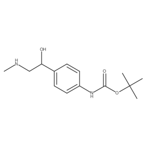 tert-butyl N-{4-[1-hydroxy-2-(methylamino)ethyl]phenyl}carbamate结构式