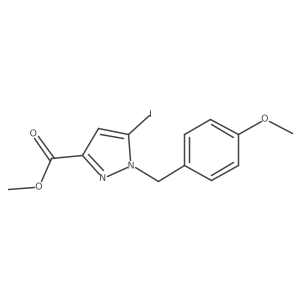 5-Iodo-1-[(4-methoxyphenyl)methyl]-1h-pyrazole-3-carboxylic acid methyl ester结构式