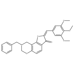 (Z)-8-(pyridin-3-ylmethyl)-2-(3,4,5-trimethoxybenzylidene)-8,9-dihydro-2H-benzofuro[7,6-e][1,3]oxazin-3(7H)-one Structure