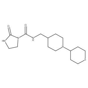 2-oxo-N-((1-(tetrahydro-2H-thiopyran-4-yl)piperidin-4-yl)methyl)imidazolidine-1-carboxamide结构式
