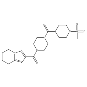 (1-(Methylsulfonyl)piperidin-4-yl)(4-(4,5,6,7-tetrahydropyrazolo[1,5-a]pyridine-2-carbonyl)piperazin-1-yl)methanone Structure