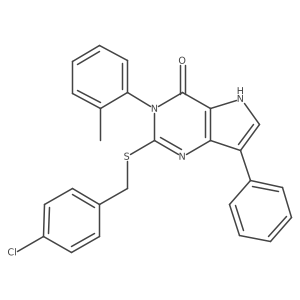 2-((4-chlorobenzyl)thio)-7-phenyl-3-(o-tolyl)-3H-pyrrolo[3,2-d]pyrimidin-4(5H)-one Structure
