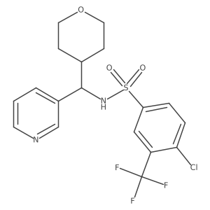 4-chloro-N-(pyridin-3-yl(tetrahydro-2H-pyran-4-yl)methyl)-3-(trifluoromethyl)benzenesulfonamide结构式