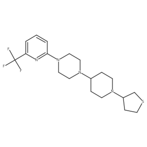 1-(1-(Tetrahydrothiophen-3-yl)piperidin-4-yl)-4-(6-(trifluoromethyl)pyridin-2-yl)piperazine结构式