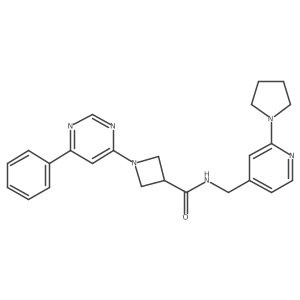 1-(6-phenylpyrimidin-4-yl)-N-((2-(pyrrolidin-1-yl)pyridin-4-yl)methyl)azetidine-3-carboxamide Structure
