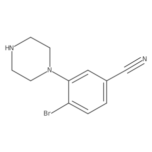 4-Bromo-3-(piperazin-1-yl)benzonitrile Structure