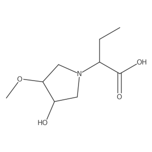 2-(3-Hydroxy-4-methoxypyrrolidin-1-yl)butanoic acid结构式