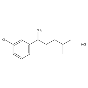 1-(3-Chlorophenyl)-4-methylpentan-1-amine hydrochloride结构式