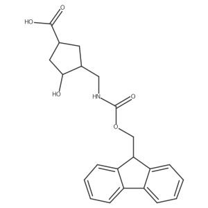 (3R,4R)-3-[({[(9H-fluoren-9-yl)methoxy]carbonyl}amino)methyl]-4-hydroxycyclopentane-1-carboxylic acid Structure