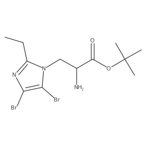 tert-butyl 2-amino-3-(4,5-dibromo-2-ethyl-1H-imidazol-1-yl)propanoate结构式
