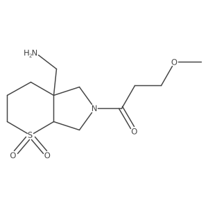 4a-(Aminomethyl)-6-(3-methoxypropanoyl)-octahydro-1lambda6-thiopyrano[2,3-c]pyrrole-1,1-dione结构式