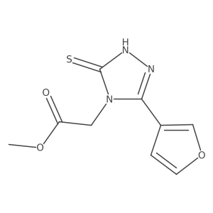 methyl 2-[3-(furan-3-yl)-5-sulfanyl-4H-1,2,4-triazol-4-yl]acetate结构式