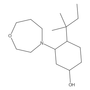 4-(2-Methylbutan-2-yl)-3-(1,4-oxazepan-4-yl)cyclohexan-1-ol结构式