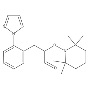 Benzenepropanal, 2-(1H-pyrazol-1-yl)-I+/--[(2,2,6,6-tetramethyl-1-piperidinyl)oxy]- Structure