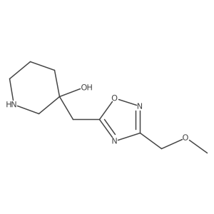 3-[[3-(Methoxymethyl)-1,2,4-oxadiazol-5-yl]methyl]piperidin-3-ol结构式