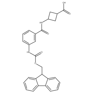 3-[3-({[(9H-fluoren-9-yl)methoxy]carbonyl}amino)benzamido]cyclobutane-1-carboxylic acid Structure