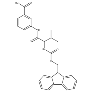 3-[(2S)-2-({[(9H-fluoren-9-yl)methoxy]carbonyl}amino)-3-methylbutanamido]benzoic acid Structure