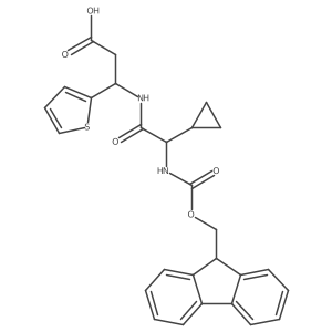 3-[2-cyclopropyl-2-({[(9H-fluoren-9-yl)methoxy]carbonyl}amino)acetamido]-3-(thiophen-2-yl)propanoic acid Structure