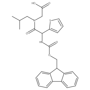 2-[2-({[(9H-fluoren-9-yl)methoxy]carbonyl}amino)-N-(2-methylpropyl)-2-(thiophen-2-yl)acetamido]acetic acid Structure