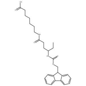 7-[4-({[(9H-fluoren-9-yl)methoxy]carbonyl}amino)hexanamido]heptanoic acid Structure
