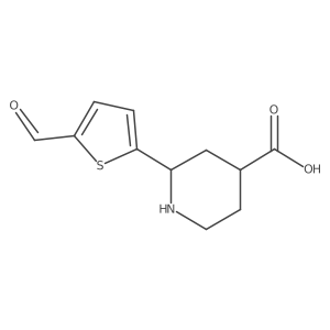 2-(5-Formylthiophen-2-yl)piperidine-4-carboxylic acid结构式