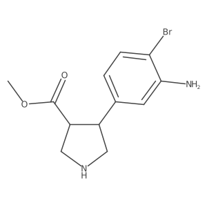 Methyl 4-(3-amino-4-bromophenyl)pyrrolidine-3-carboxylate结构式