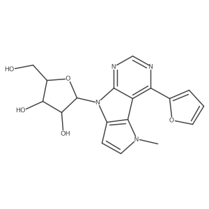 (2R,3R,4S,5R)-2-[12-(furan-2-yl)-3-methyl-3,7,9,11-tetrazatricyclo[6.4.0.02,6]dodeca-1(12),2(6),4,8,10-pentaen-7-yl]-5-(hydroxymethyl)oxolane-3,4-diol结构式