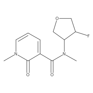 N-(4-fluorooxolan-3-yl)-N,1-dimethyl-2-oxo-1,2-dihydropyridine-3-carboxamide结构式