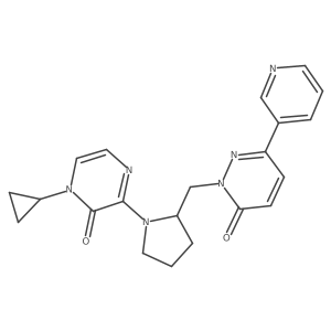 1-Cyclopropyl-3-(2-{[6-oxo-3-(pyridin-3-yl)-1,6-dihydropyridazin-1-yl]methyl}pyrrolidin-1-yl)-1,2-dihydropyrazin-2-one Structure