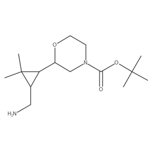 rac-tert-butyl 2-[(1R,3R)-3-(aminomethyl)-2,2-dimethylcyclopropyl]morpholine-4-carboxylate结构式