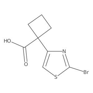 1-(2-Bromo-1,3-thiazol-4-yl)cyclobutane-1-carboxylic acid结构式
