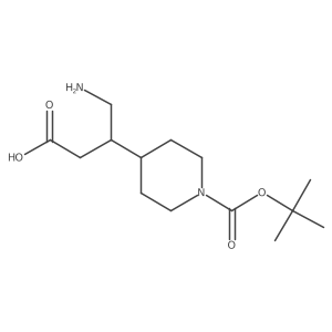 4-Amino-3-{1-[(tert-butoxy)carbonyl]piperidin-4-yl}butanoic acid结构式